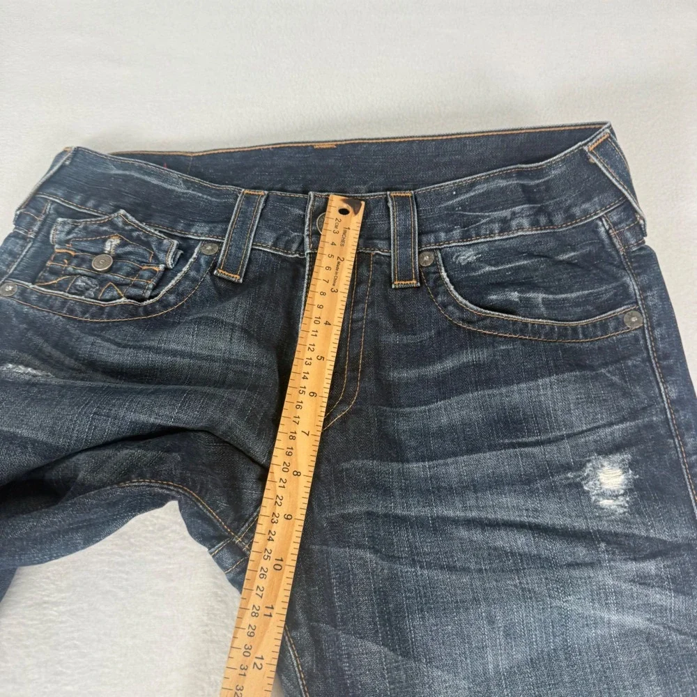 True Religion Ricky Jeans Mens 31 Dark Wash Denim Relaxed Straight Y2K Horseshoe